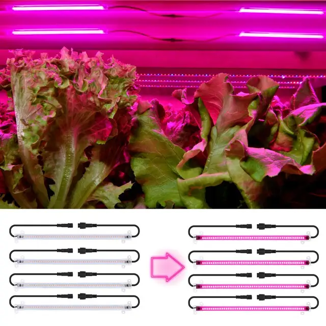 Led Grow Light Beltéri Növények Számára, Amelyek Fénycsíkokhoz Termesztik A Pozsgás Növényeket. Teljes Spektrum Rózsaszín Lila Fényszórók Kertészkedéshez - Image 3