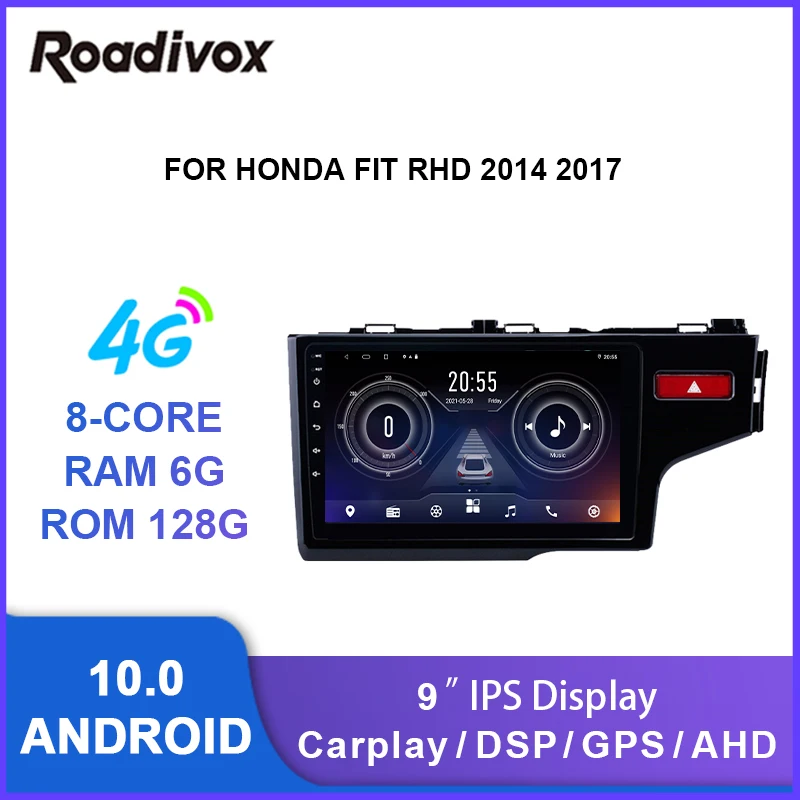 Автомобильный радиоприемник 9 &quotandroid 10 0 видеоплеер с gps-навигацией для Honda Fit RHD 2014