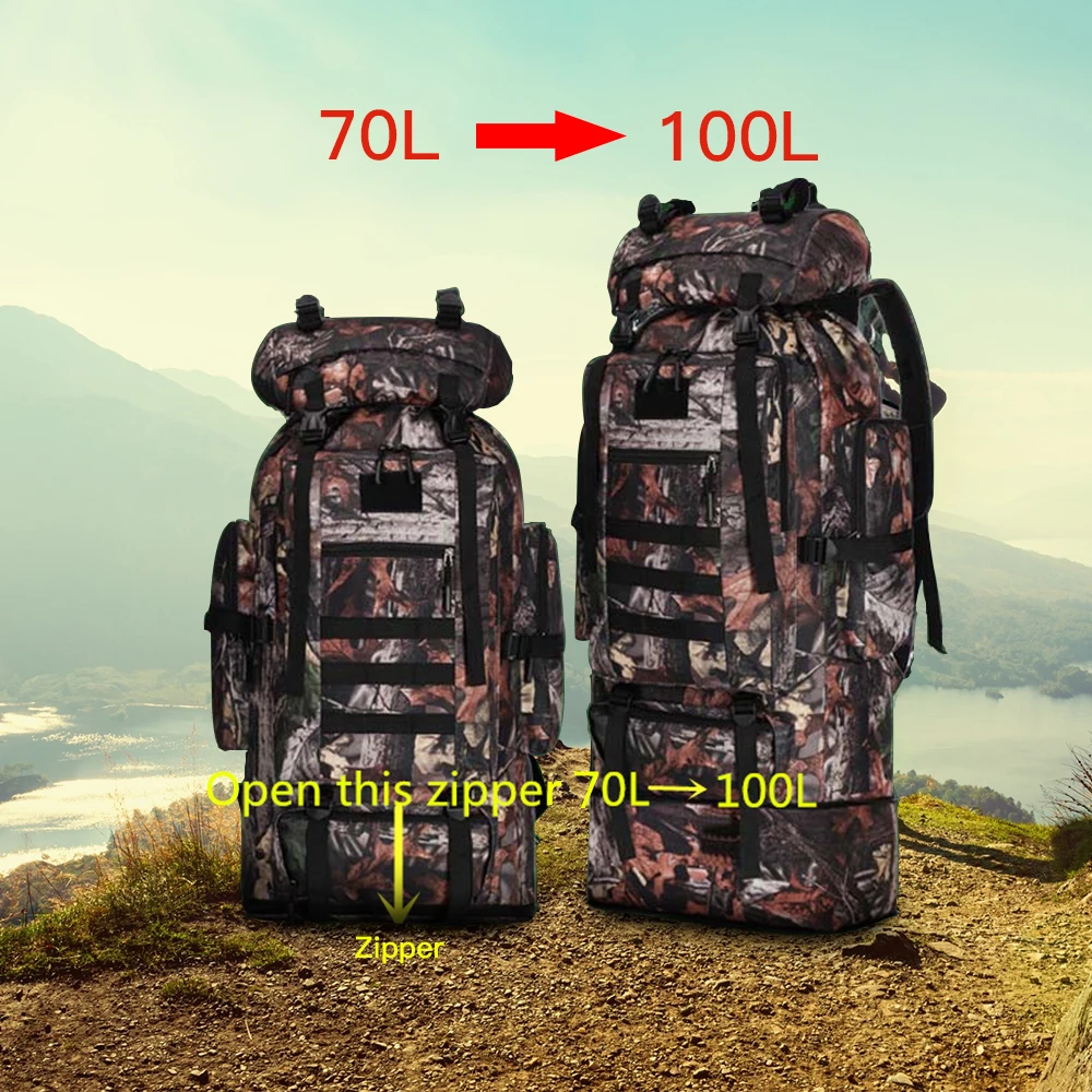 Zaino Trekking Campeggio Tattico Militare Molle da Montagna Viaggio Tactical Bag 