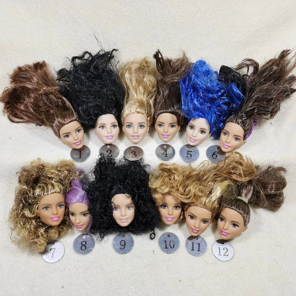 B666-8 Original Foreign Trade West Asia Dimples Beauty 1/6 OOAK NUDE Doll Head Mussed MIXED Hair for DIY | Игрушки и хобби