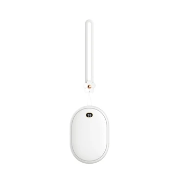

Portable USB Rechargeable Mini Heater with Temperature Display Travel Creative Warmer Winter Hand Warmer White