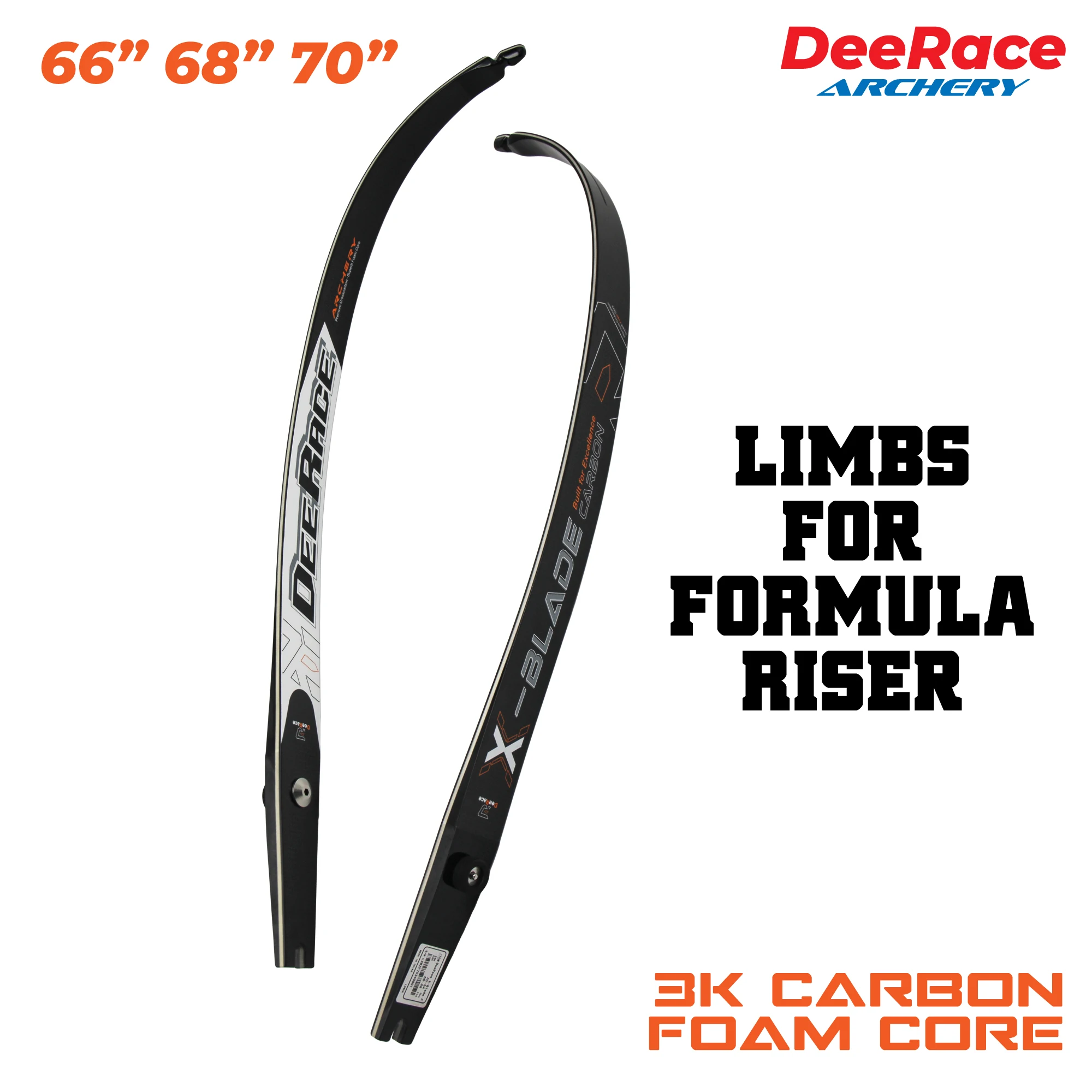 【Limbs For Formula Riser】Recurve Bow Limbs With 3K Carbon Foam Core Use to Hoyt 66