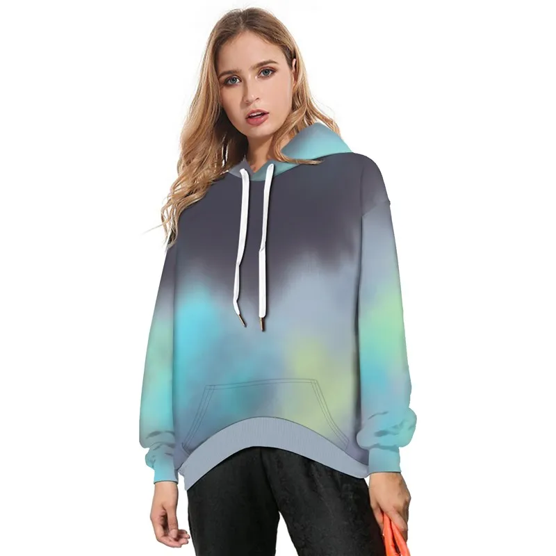 Raisvern Весенняя мода Tie Dye толстовка женская с капюшоном Tie-Dye пуловер с капюшоном Топы повседневные топы больших размеров Прямая поставка