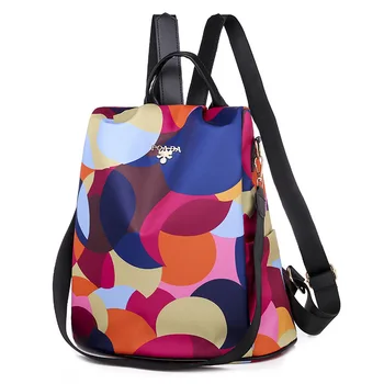 

2019 New Ladies Colorful Oxford Cloth Student Bag Casual Large Capacity Bags For WomenStudent Bag Soft Wearable Bagpack