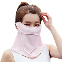Women Scarf Face Masks Summer UV Protection Washable Bandana Drawstring Face Mask Breathable Hiking Riding Neck Mask
