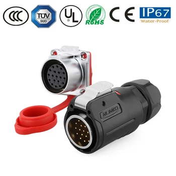 

Waterproof Connector Wire Cable Plug Socket M24 19 Pin TV/LED Lamp/Solar IP67 Dust-proof Transmission Connector Semi-metal