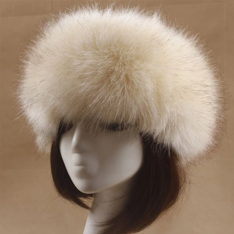 sheepskin bomber hat Thicken Hat Winter Imitation Fur Female Korean Version of The Empty Top Hat Warm Hat Ring Headgear Ornament Hat Fox Fur Beanie orange mad bomber hat