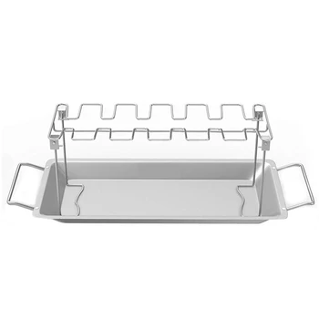 

Holder Tray BBQ Rack Gift Camping Space Saving Barbecue Chicken Leg Picnic Accessory Stainless Steel Cooking Kitchen Tool