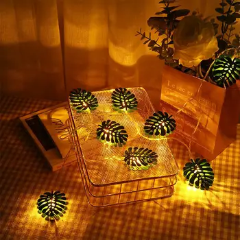 

2020 New Year Christmas String Light Green Leaves Lamp 10LED for Home Party Christmas Decoration