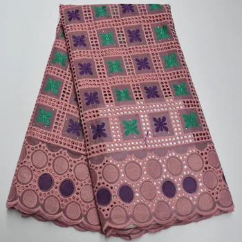

2020 High quality African cotton dry lace fabric embroidery stones Swiss voile lace in Switzerland Nigerian for Christmas party