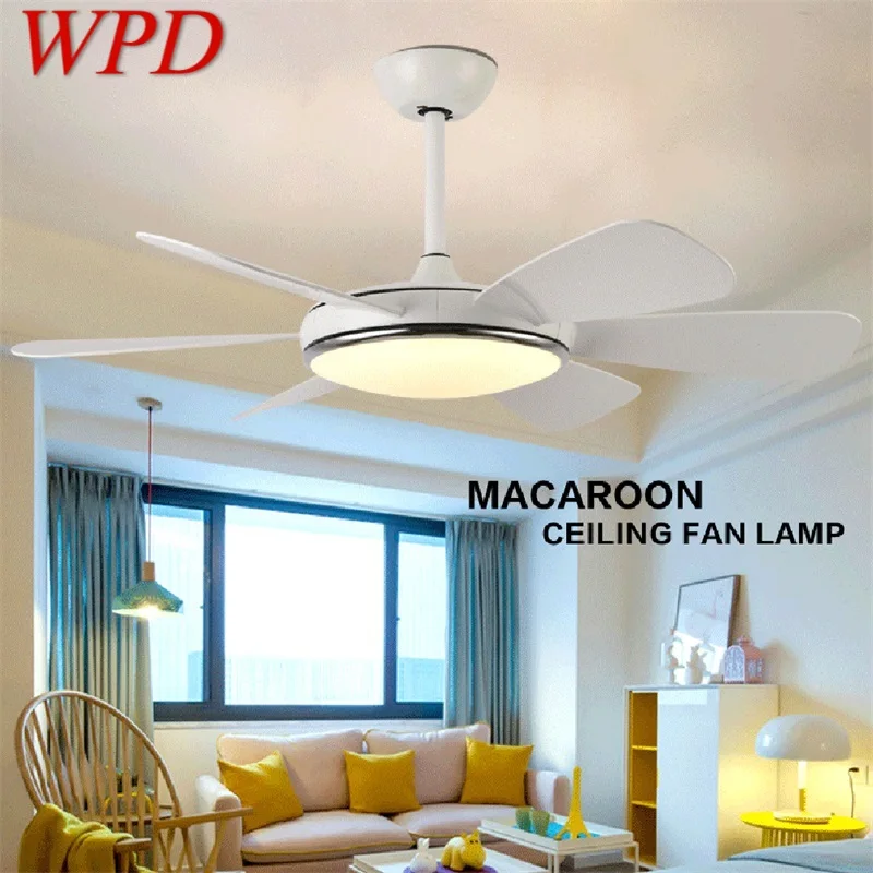 

WPD Ceiling Fan LED Light With Remote Control 3 Colors 220V 110V Modern Decorative for Rooms Dining Room Bedroom