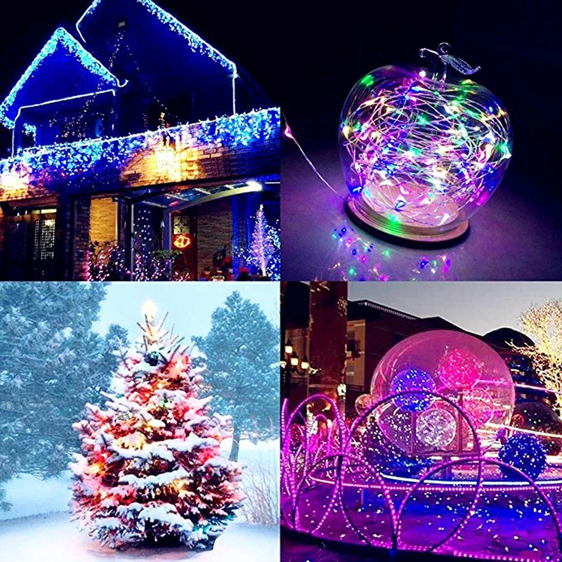 2M 5M 10M Copper LED Night Lights RGB Bedside Table Home Decor Fairy String Light Battery Powered Garland Lamp For Wedding Party (6)