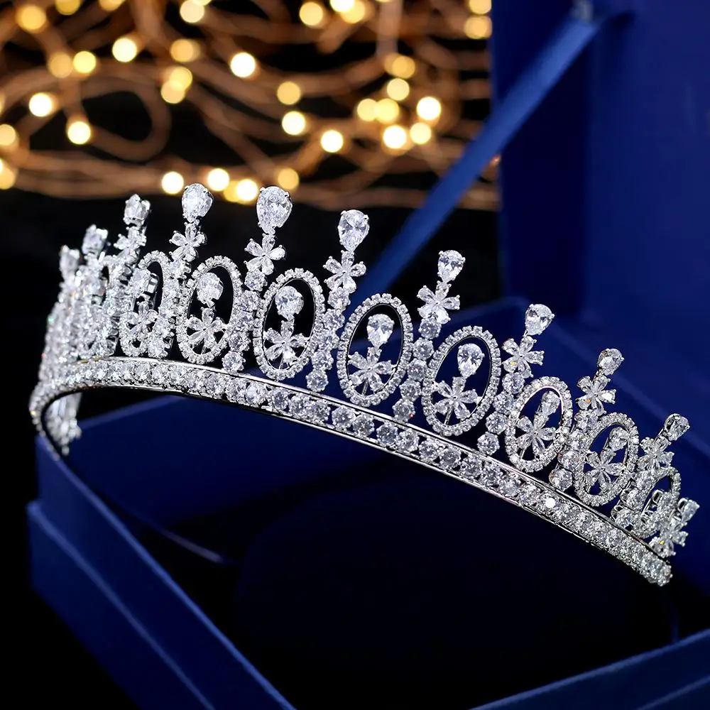 

Zircon Zirconia Wedding Tiaras Bridal Queen Princess Crown Pageant Royal Diadem Party Headband Hairband Women Hair Jewelry Gift