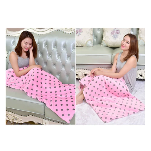 50x80cm pink dots Новинка, одеяло из флиса с электрическим подогревом, моющееся, волнистое, для дома, спальни, офиса, более теплое колено, одеяло, ковер - Цвет: 50x80cm pink dots