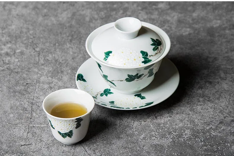 Цзиндэчжэнь Gaiwan 170 мл керамическая чашка для чая чайный набор кунг-фу Мастер чашка чайная супница посуда контейнер чайная посуда Чайный горшок украшение