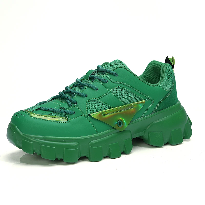 Весенняя Мужская обувь; повседневные теннисные кроссовки; уличные кроссовки размера плюс 45; кроссовки для мужчин; Krasovki zapatillas hombre Scarpe Uomo - Цвет: Green
