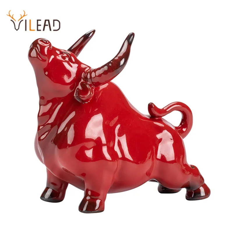 handmade Cow with flower porcelain figurine funny animal figurine 