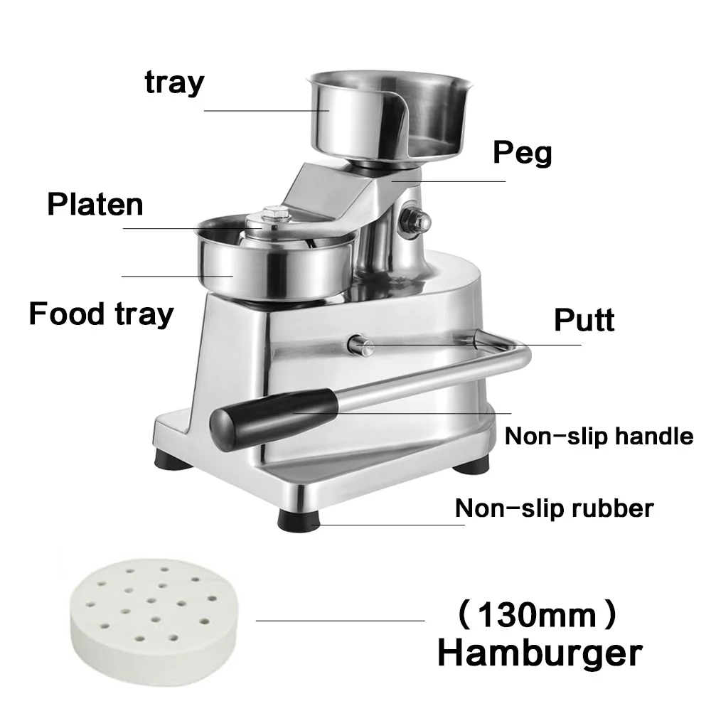 Твердая нержавеющая сталь Гамбургер производитель машина руководство гамбургер пресс бургер формовочная машина круглое мясо с диаметром 130 мм