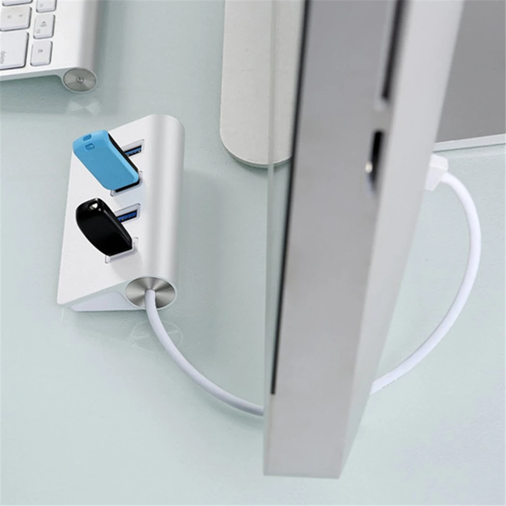 USB 2,0 концентратор 4 порта Высокоскоростной Алюминиевый usb-хаб для ноутбука MacBook Pro Настольный концентратор компьютерный адаптер многопортовый usb-разветвитель концентратор