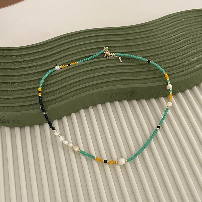 women exquisite small freshwater pearls necklace handmade adjustable beaded choker - Image 5