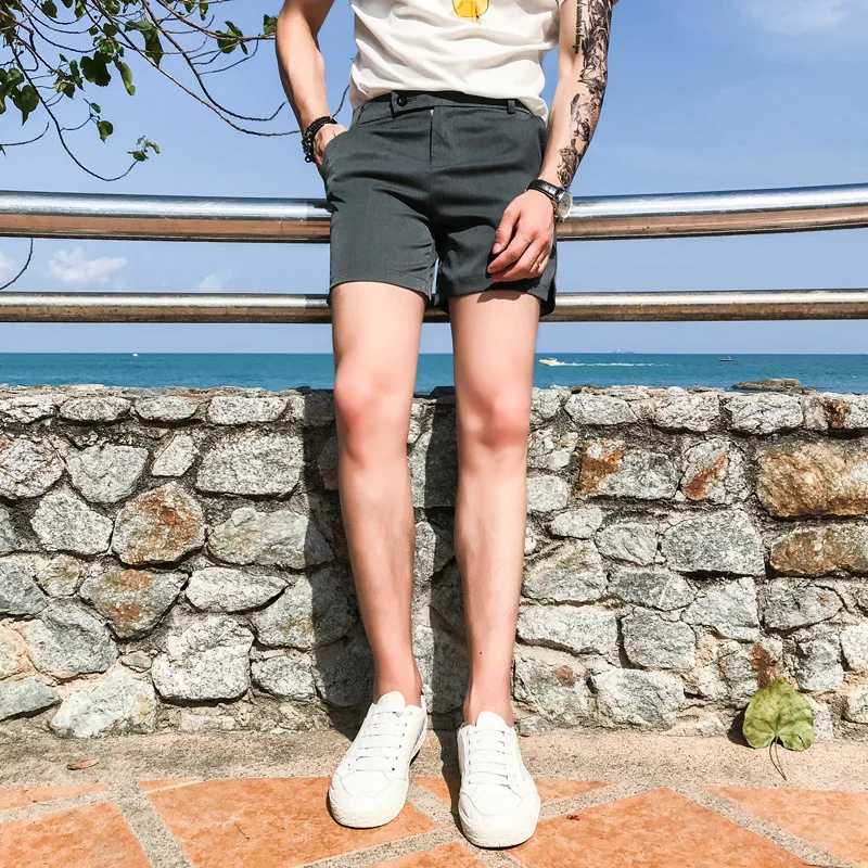 Merk Kleding Korte Masculino 3XL-M Zomer повседневные плотные шорты Heren Пляжные Шорты хлопковые облегающие шорты Mannelijke homm - Цвет: black