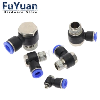 

hexagonal Air Pneumatic Pipe Connector 4mm-12mm OD Hose Tube 1/8" 1/4" 3/8" 1/2" BSP Male Thread L Shape Gas Quick Fittings