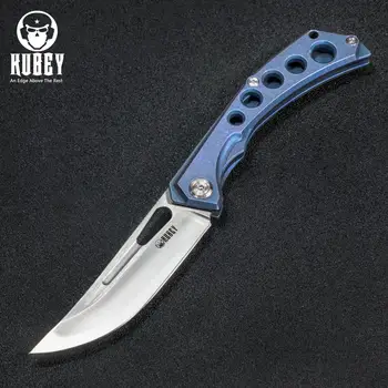

KUBEY Ishtar - KU170 AUS-10 Blade BlueTitanium Blade Pocket Folding Knife EDC Hunting Knife