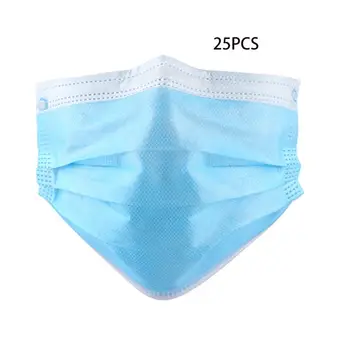 

25Pcs 3-layer disposable elastic mouth soft breathable blue soft breathable sanitary child adult population cover anti-drip