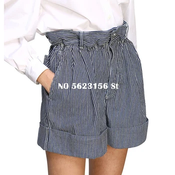 

luxury design series Summer Casual Cotton Stripe Loose Wide Leg Shorts Women's High Quality Clothing 2020 New