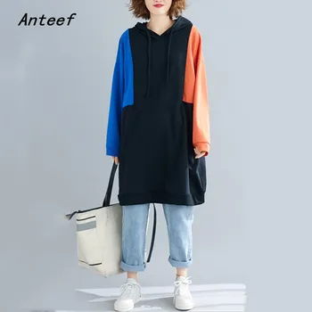 

cotton plus size oversized autumn winter long pullovers hoodies casual loose sweatshirt women clothes 2020 hoody streetwear