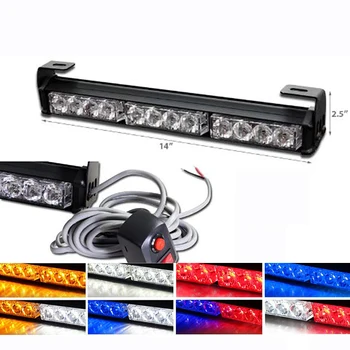

14" 12 LED High Power Police Emergency Warning Fire Flash Car Truck Lamp Bar 12V Led Light Emergency Warning Strobe Light Bar