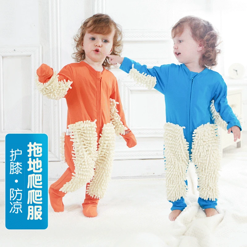 

Baby jumpsuit zipper infant mop clothes toddler baby clothes boys jumpsuits little baby girls mop romper baby girl outfit spring