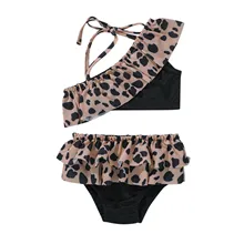 Toddler Baby Girls Swimsuit One Piece Leopard Floral Print Children Swimwear Girls Swimming Outfits High Quality Kids Beach Wear