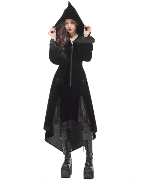 LuckBN 5XL, пальто большого размера, Женское пальто,, осенне-зимнее пальто, пальто Brother, тонкое, длинное, ретро, готическое, средневековое, женская черная куртка
