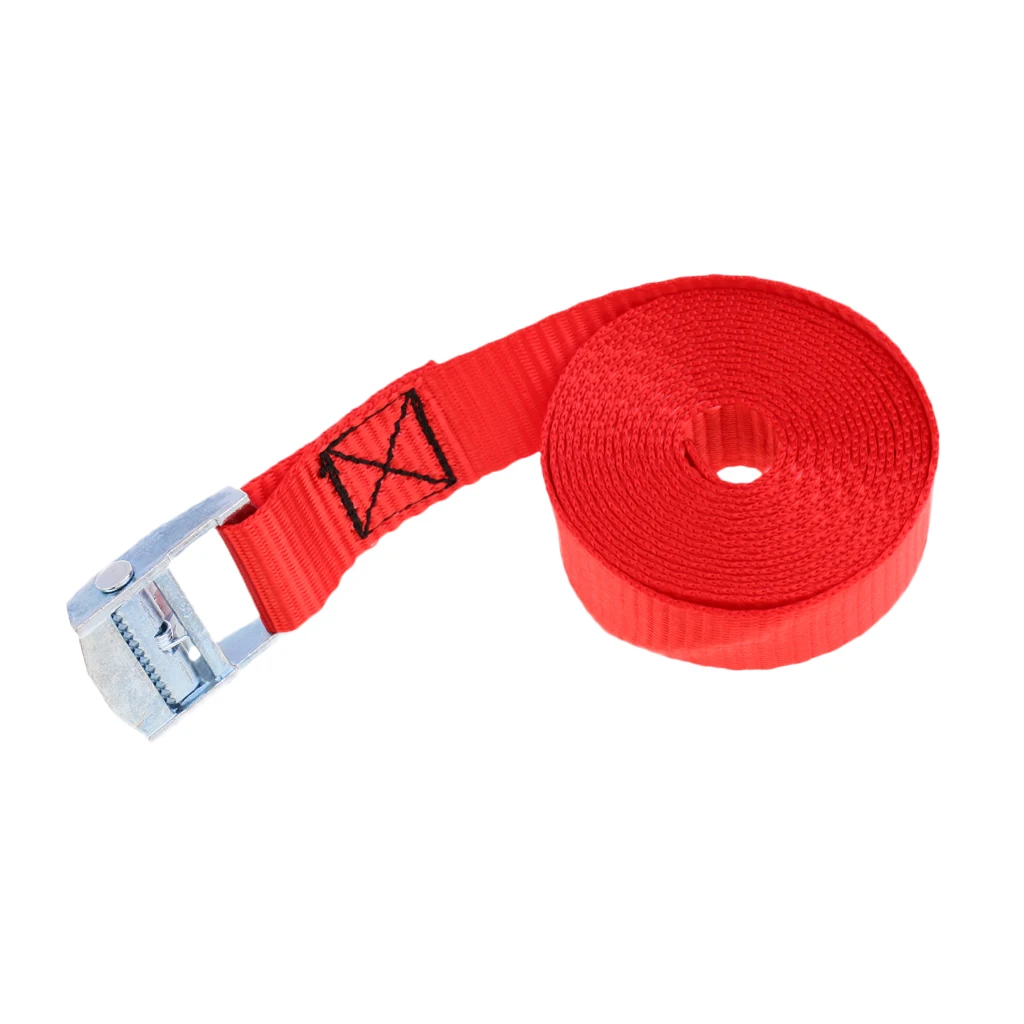 Tie Down Strap with Stainless Steel Buckle for Roof Racks, Surfboard, Kayak, Canoe, Car Cargo Lashing - Various Colors