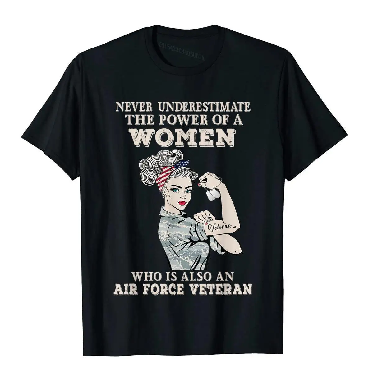 Women Air Force Veteran T-shirt USAF Women Funny T-Shirt__B12137black