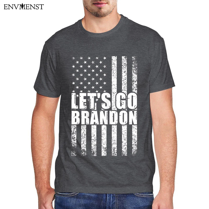 

Let's Go Brandon Men's T-shirt US Flag Funny Trendy Sarcastic Men's Novelty T-Shirt Let's Go Hot Selling Casual Short Sleeve Top