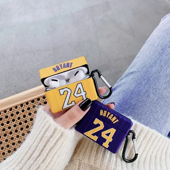 

Airpods case black mamba basketball symbol 24 legend unforget bryant 8 los angels suitcase IMD soft plastic protective cover