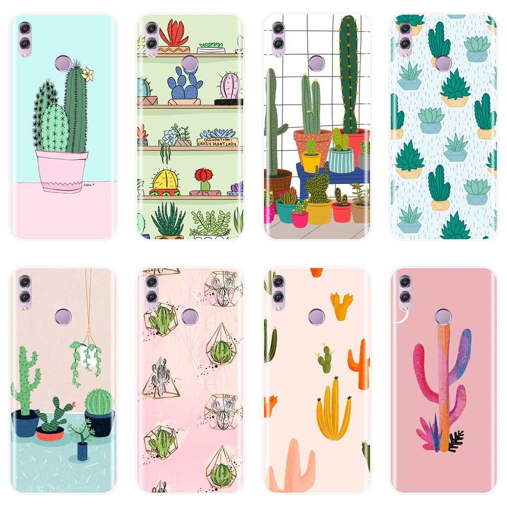 

Cactus Green Soft Silicone Phone Case For Huawei Honor 10 9 8 8X MAX Back Cover For Huawei Honor 7 8 9 10 Lite 7S 7X 7A 7C Pro