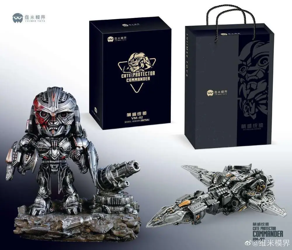 

Wei Jiang Black Apple Wei Mi Mo Meng Wei Dominates 5 Aircraft Mega Q Version Doll Model Megatron PVC Action Figure Toys