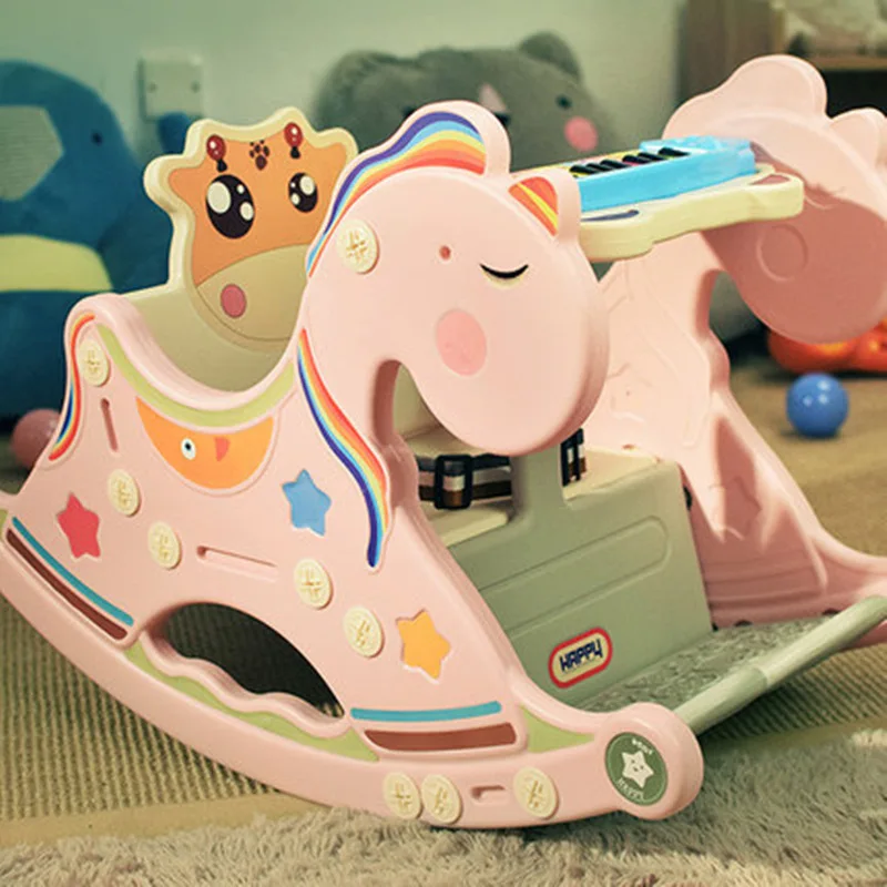 Baby Rocking Chair Music Trojan Rocking Horse Toy Year-old Children Rocking Horse Gift Kids Chair Cute Kids Furniture