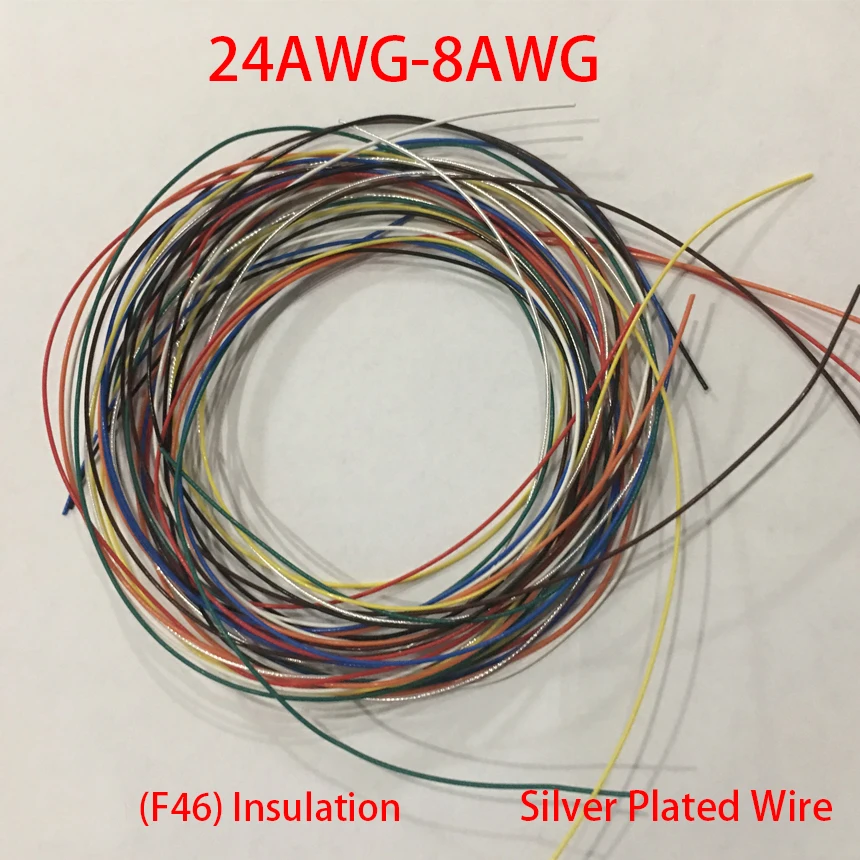 20AWG 1 5 мм OD 18AWG 6 пластик F46 PTFE Изоляция Посеребренная медь многожильный аудио