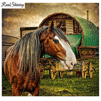 

diy Diamond Painting farm horse carriage Diamond Embroidery Full square round drilling 5d Diamond Mosaic kits puzzle arts F221