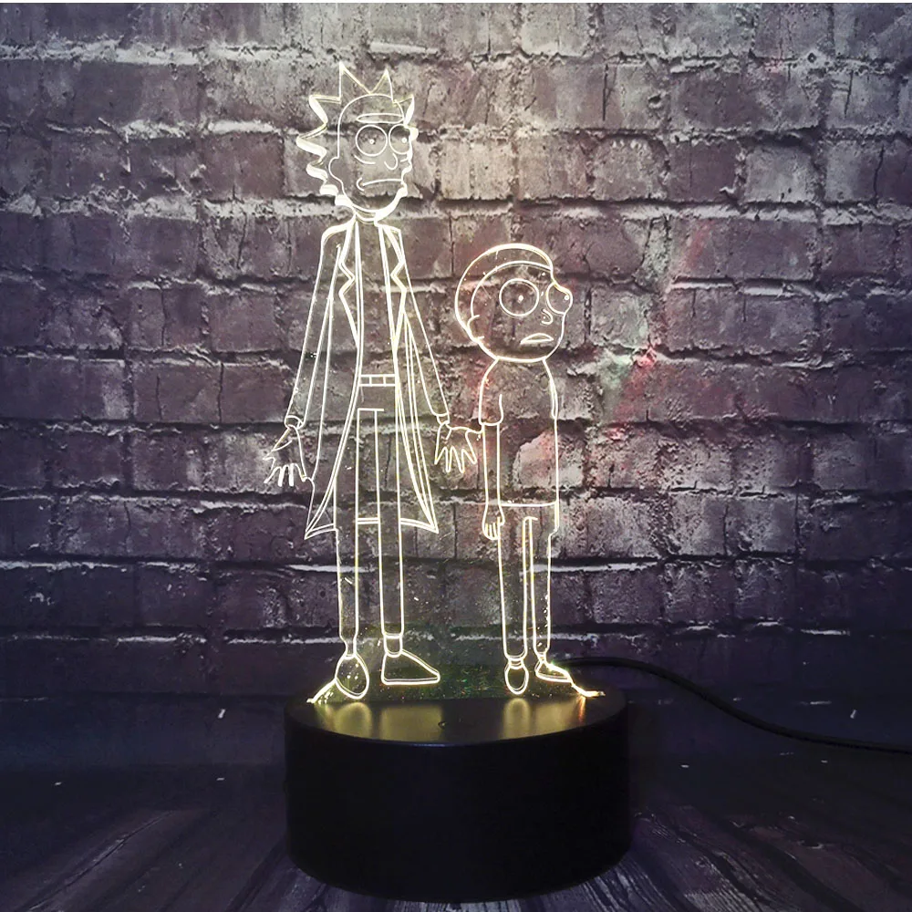 Rick and Morty Table Lamp 3D Visual America comedy Comic Safe of Baby LED Cartoon Room Decor Night Light Thanksgiving Day Gift