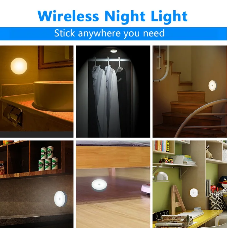 Dropship 700mAh PIR Motion Sensor LED Night Light USB Rechargeable