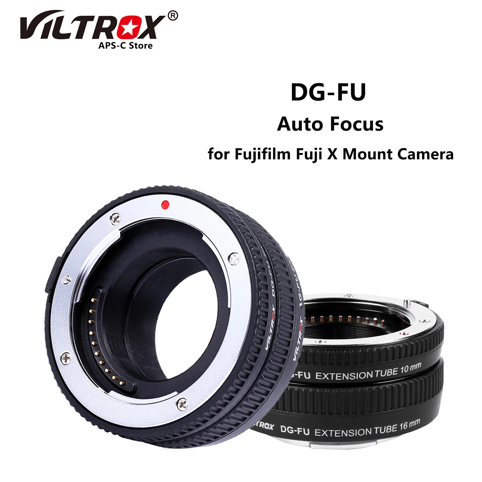 

VILTROX DG-FU Macro Extension Tube Lens Adapter Ring Auto Focus Ring 10mm 16mm for Fujifilm Fuji X Mount Camera X-Pro2 X-T20/T10