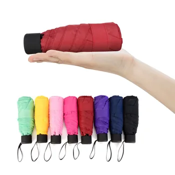 

Mini Capsule Umbrella Windproof Five-folding Sun Protection Anti-UV UPF50+ Umbrella Parapluie Folding Women Pocket Umbrellara