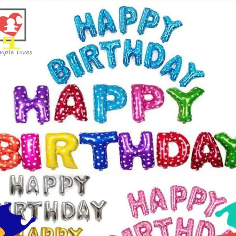 Precio Especial Yanuo-Película de aluminio creativa, globo de aluminio con letras HappyBirthday, conjunto de cumpleaños, paquete de decoración de fiesta personalizada ezYoMJyD8Mx