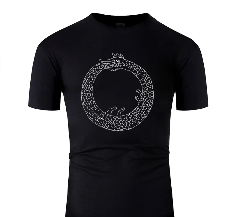 Индивидуальная Мода Ouroboros.Png футболка для мужчин 100% хлопок крутые мужские