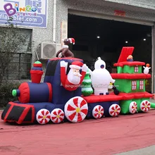 Привлекательный 5x1,2x1,7 метров надувной Рождественский поезд для наружной отделки/Рождественский поезд воздушный шар игрушки для розничной продажи